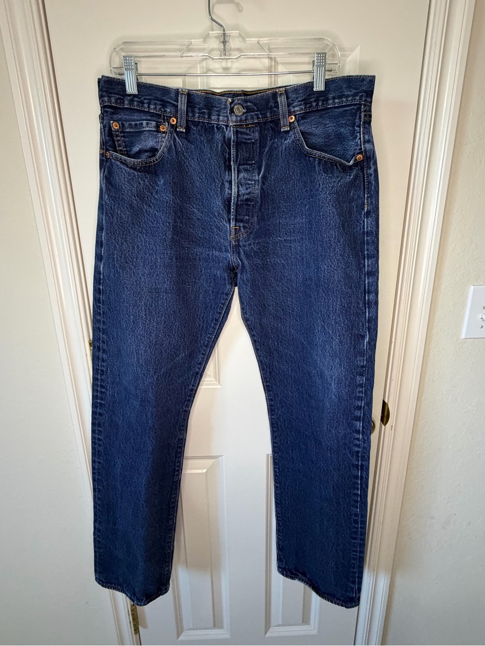 Levi's Men's 501 Straight Dark Blue Denim Jeans